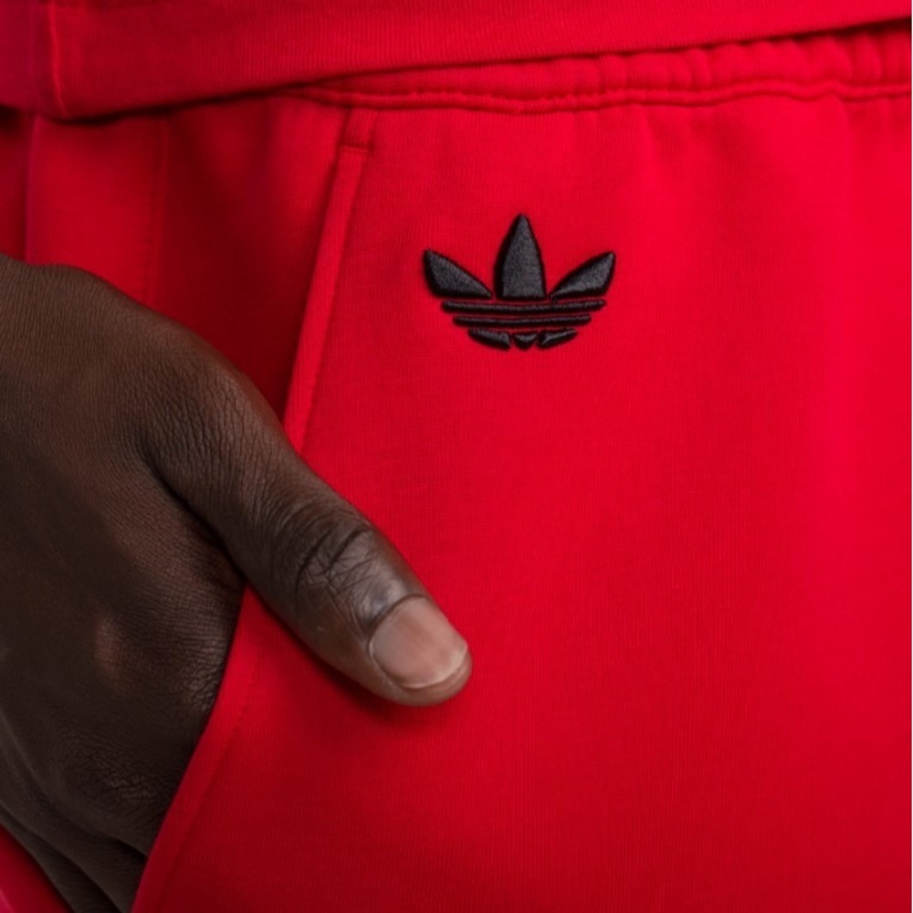 adidas Men's Street Neuclassic Loose Fit Fleece Shorts Red Black NEW $50 XS - Picture 5 of 5